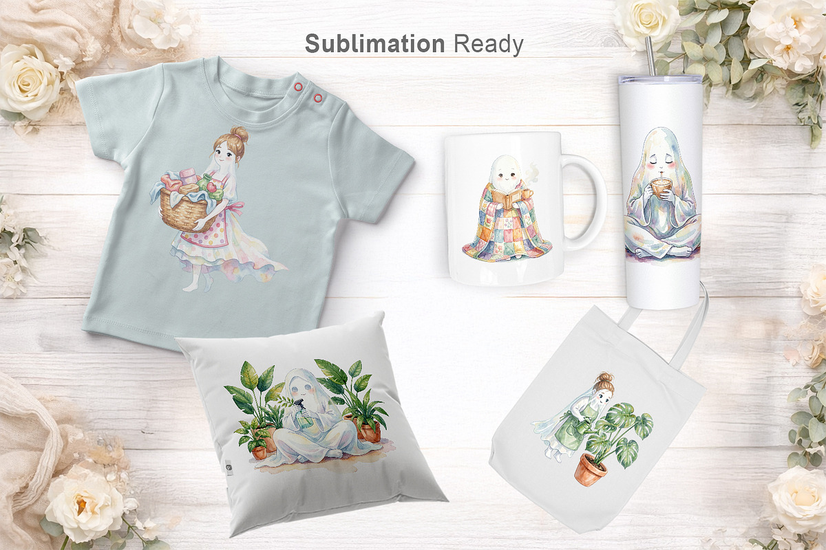Ghost Mom Sublimation Clipart, an Illustration by Artnoy (Photo 5 of 8)