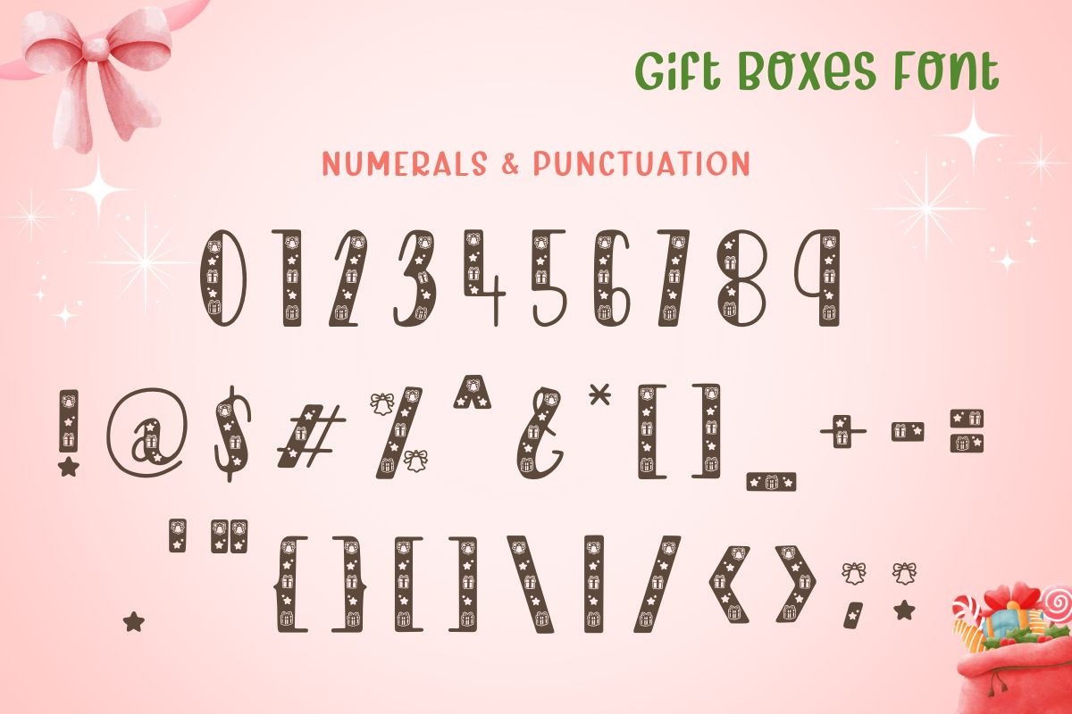 Gift Boxes - Deco Font, a Symbol Font by AnningArts (Photo 10 of 10)