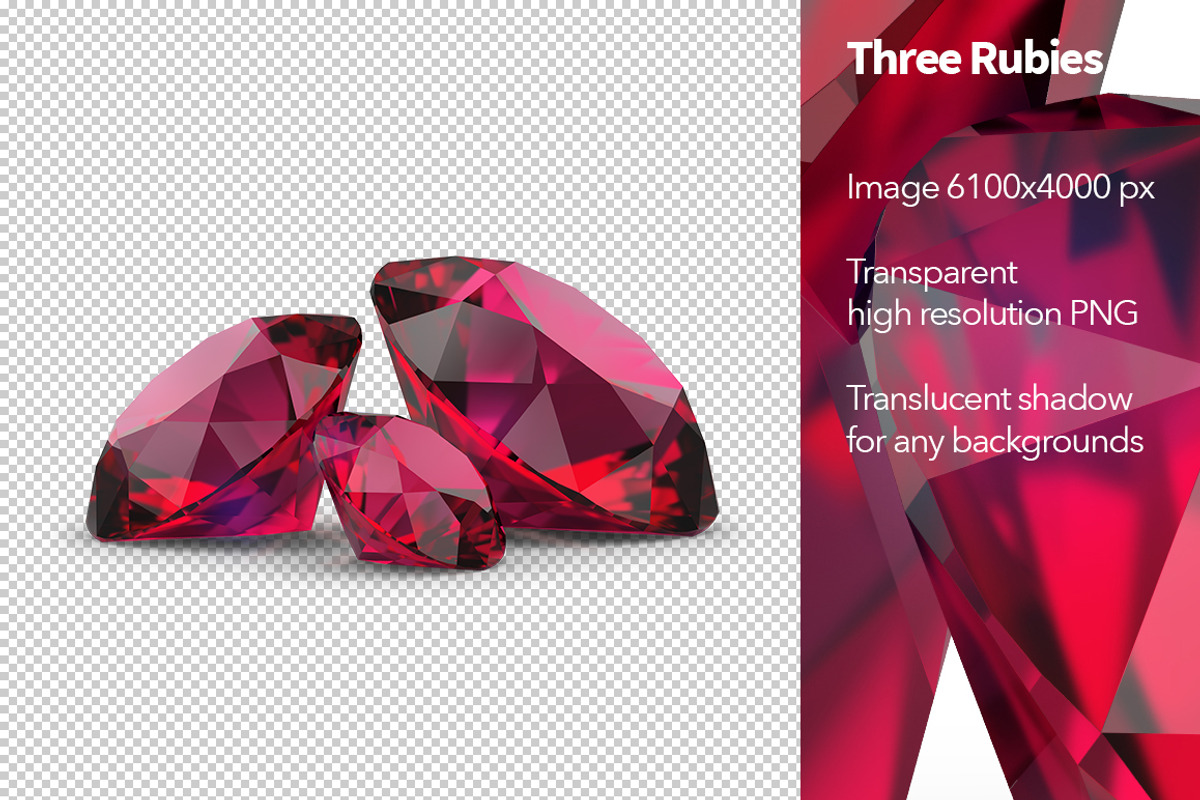 Three Rubies, an Object Illustration by Anatoly Maslennikov