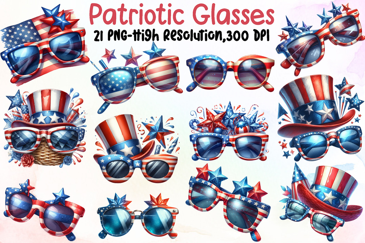 American 4th of July - Patriotic Gla, an Illustration by Sublimation Artist (Photo 1 of 6)