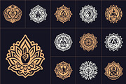 Yoga Symbols Vector Art Set, a Healthcare Illustration by Creative Stall (Thumbnail 5 of 10)