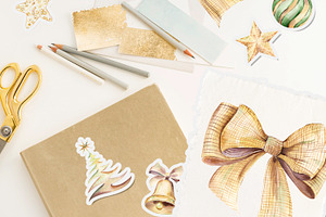 Gold Christmas Watercolor Trend