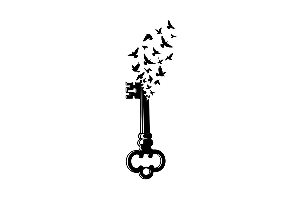 50 Flying Keys Silhouette Vector Bun, an Illustration by Designs_River (Photo 8 of 51)