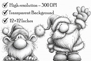 Santa Sketch,Christmas Clipart, an Illustration by Libby Wishes (Thumbnail 7 of 9)
