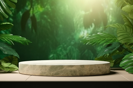 Wood tabletop counter podium floor in outdoors tropical garden f, an Abstract Photo by Natalia Klenova's Shop