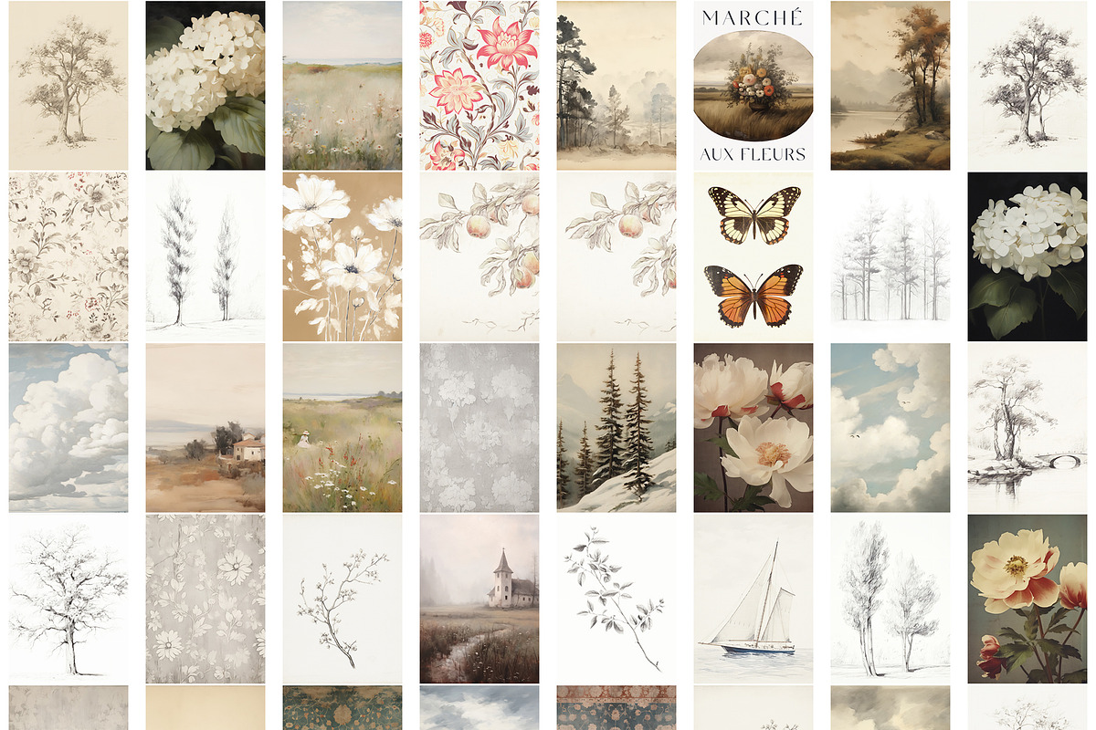 Minimalist Vintage Prints & Posters, a Background Graphic by Laras Wonderland (Photo 5 of 12)
