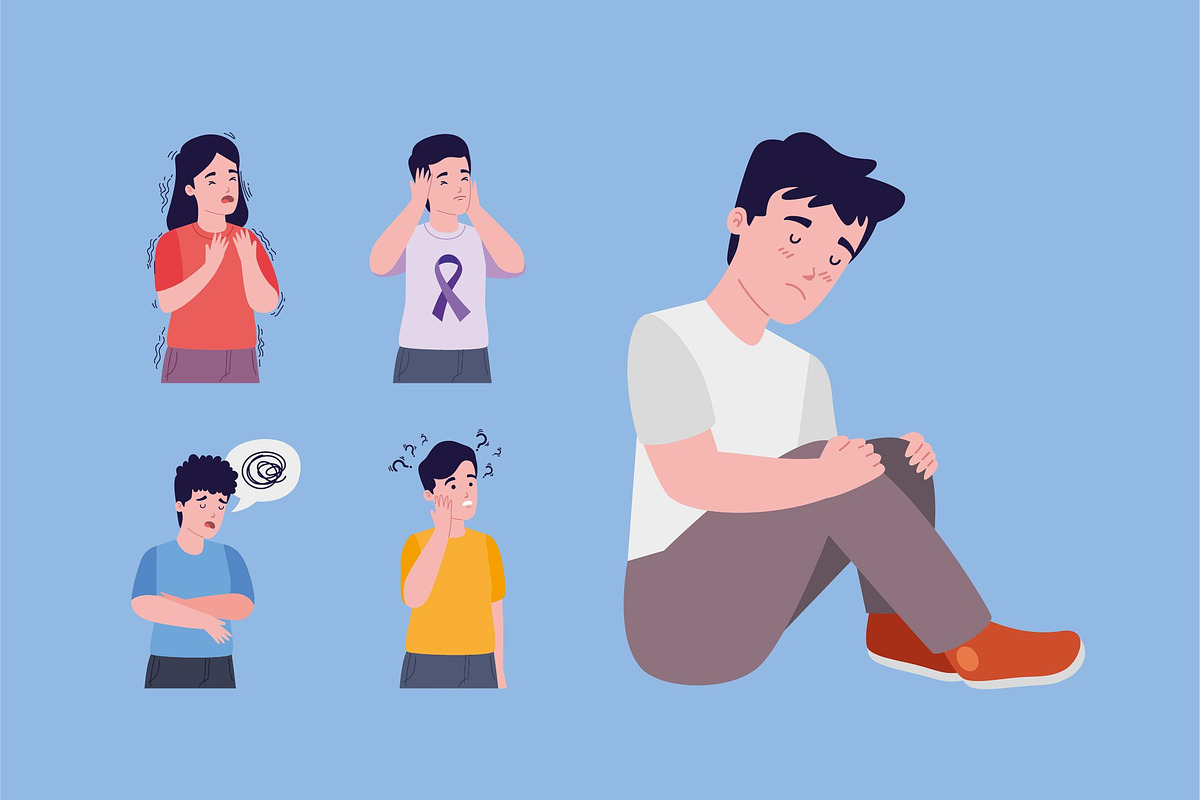 People Epilepsy Illustration Set preview 3