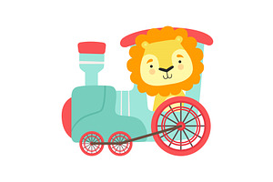Funny Lion with Thick Mane Riding, an Animal Illustration by TopVectors