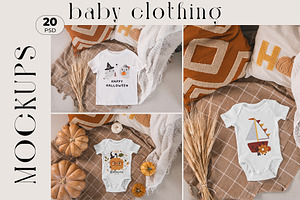 Baby Clothing Autumn Mockup Bundle