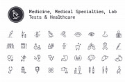 Medicine, Healthcare Thin Line Icons, an Outline Icon by Nuburu (Thumbnail 3 of 4)