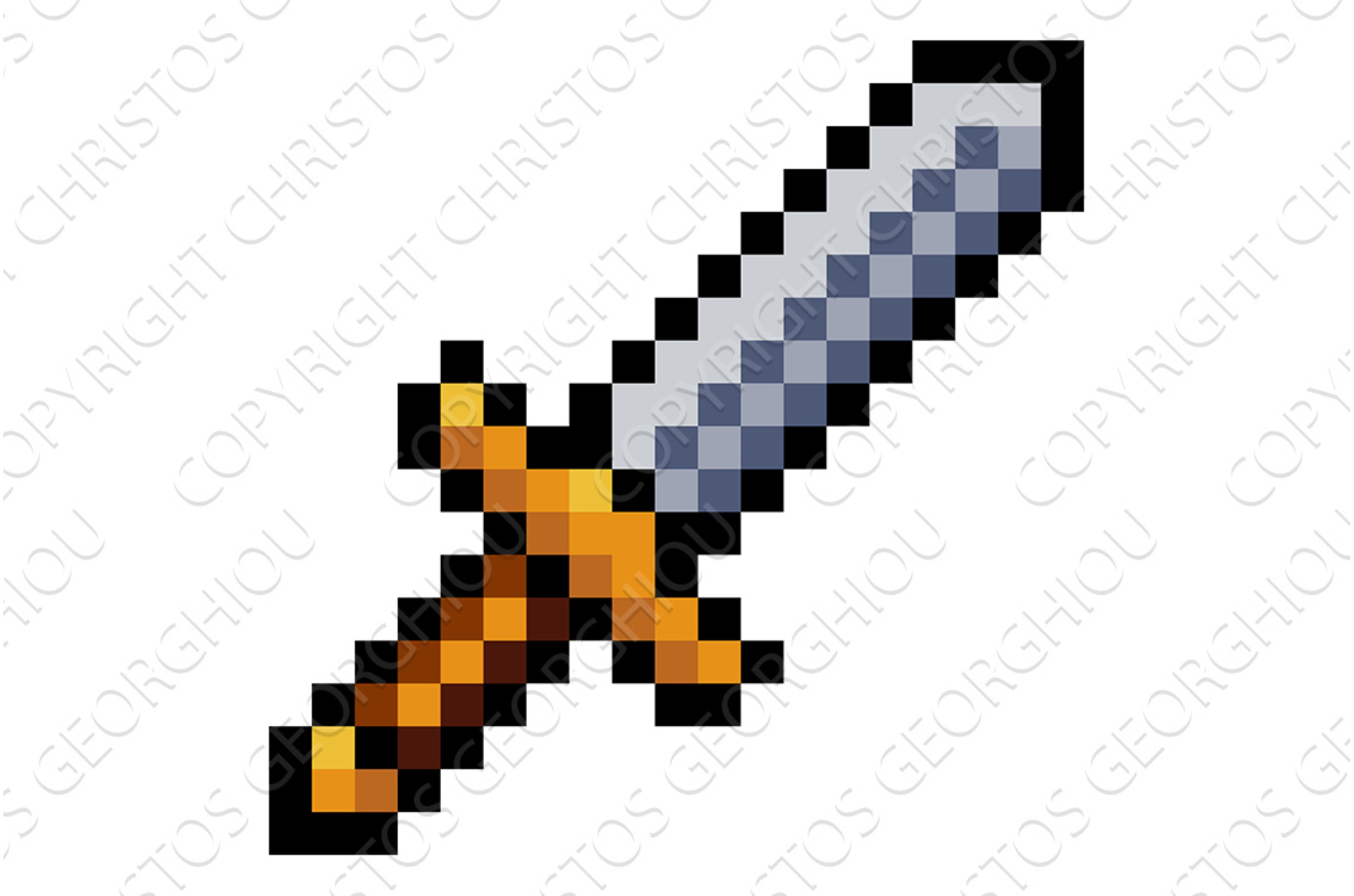Pixel Art 8 bit Sword Video Game, an Object Illustration by Christos ...