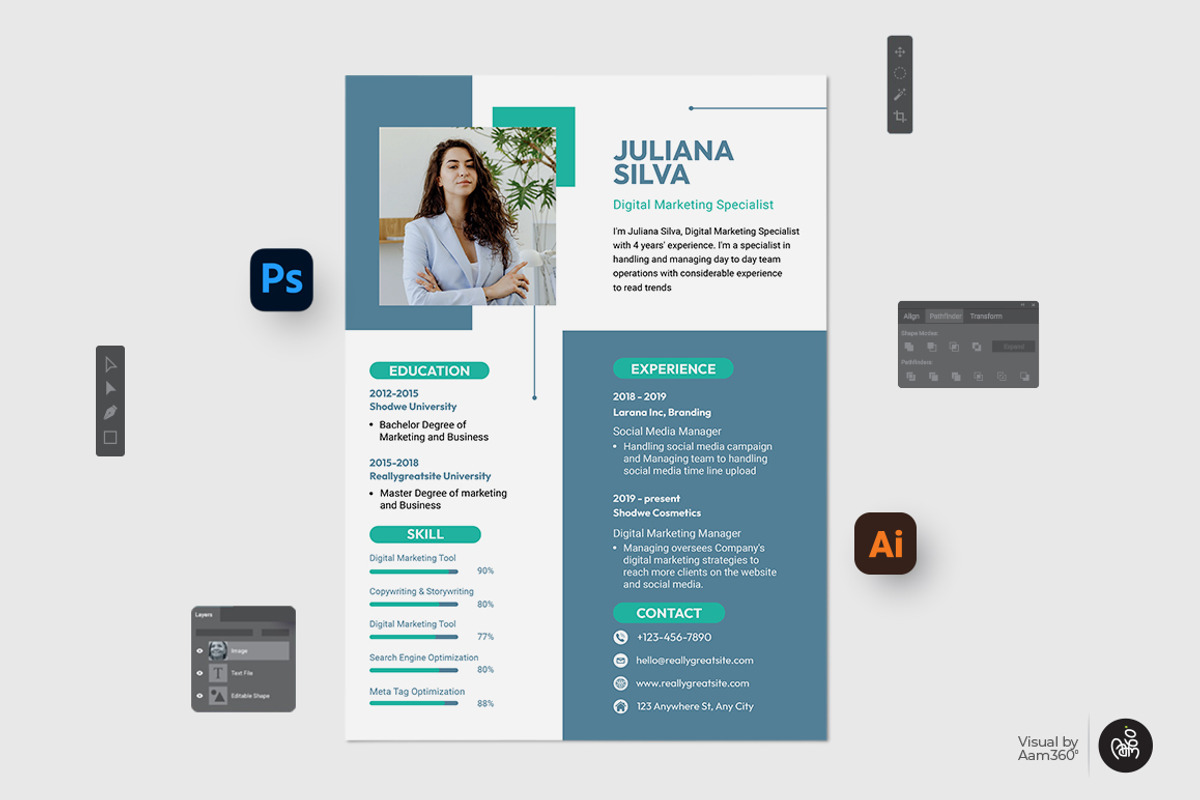 Professional Resume Template, a Flyer Template by Aam360
