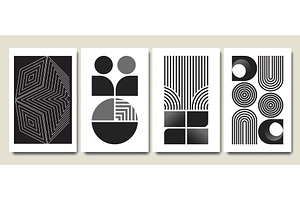 Modern Bauhaus posters and black, an Illustration by art PVP - market