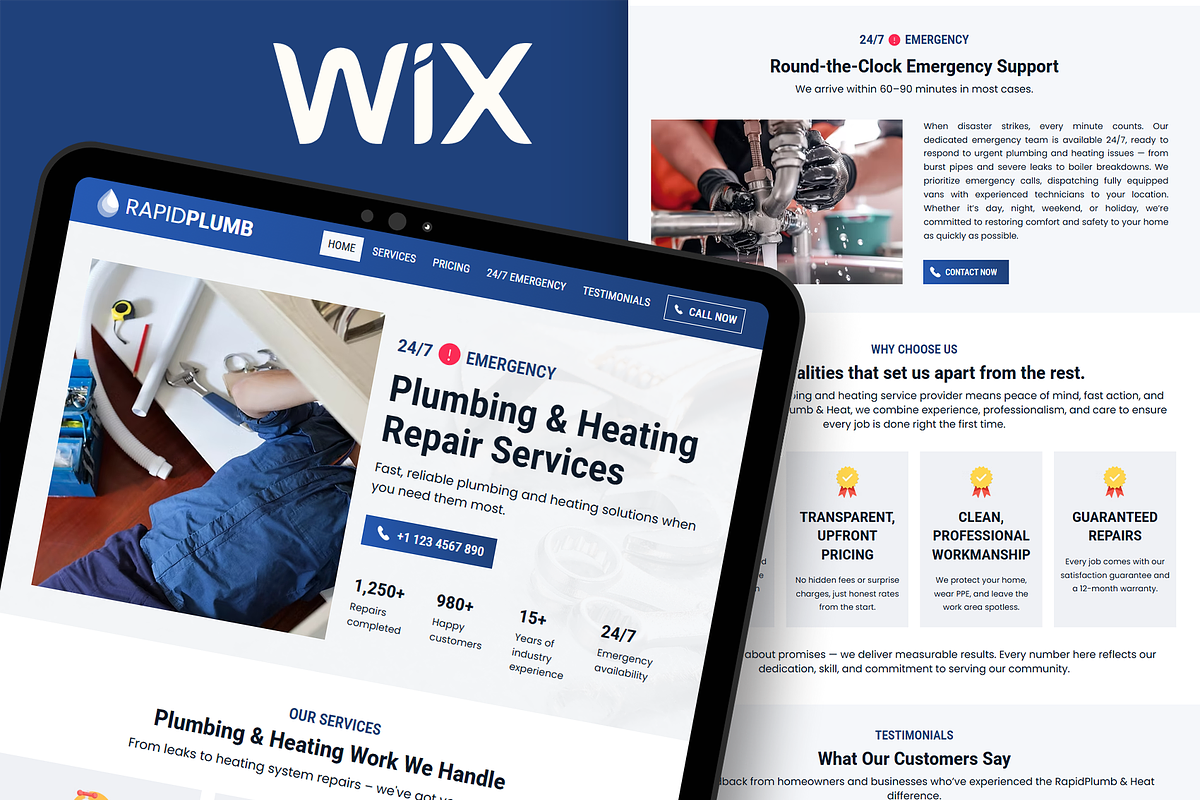 Plumbing Service Wix Studio Website