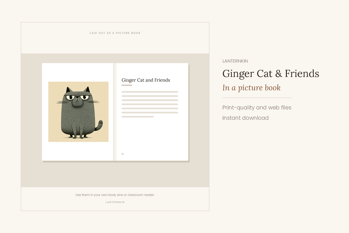 Ginger Cat & Friends Clip Art, an Animal Illustration by LanternkinStudio (Photo 3 of 15)