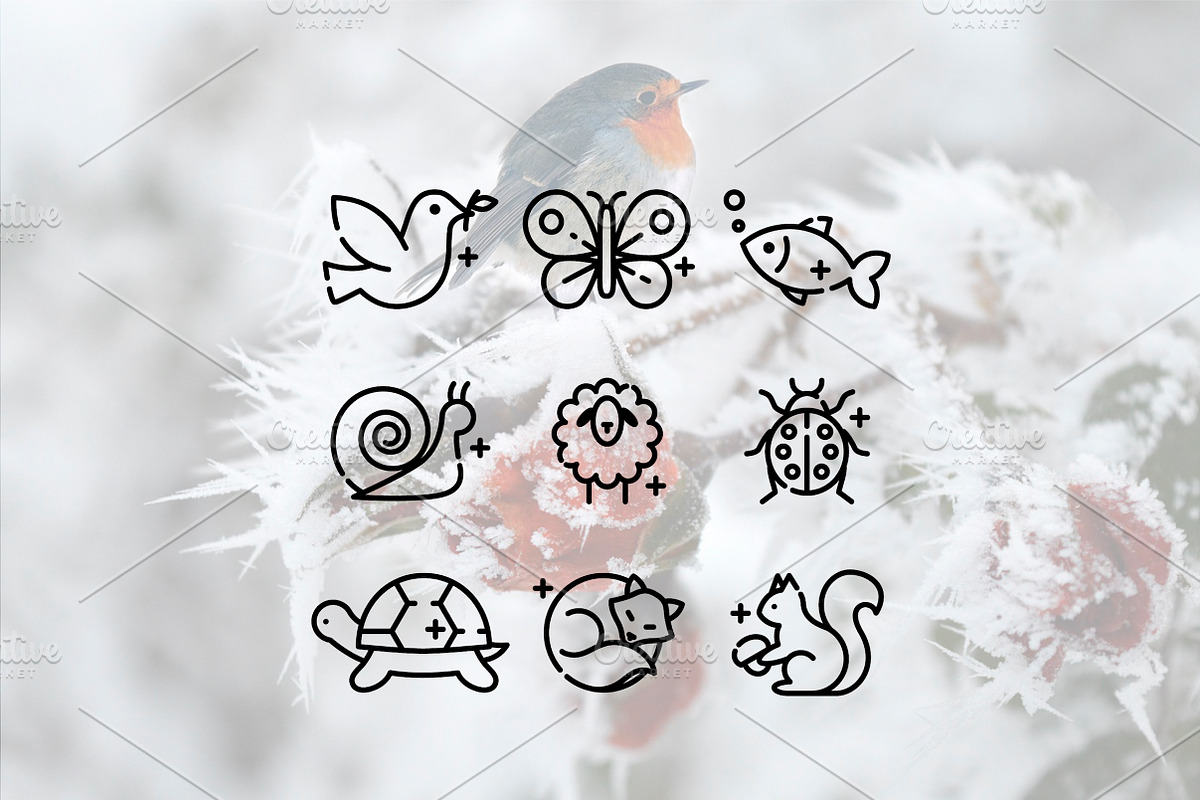 Fauna Line Icons, an Outline Icon by Lyolya Profitrolya (Photo 2 of 2)
