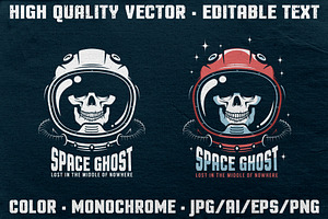Space Ghost Astronaut Skull, a Branding & Logo Template by Agor2012 shop