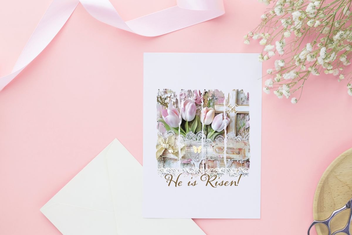 He is Risen Cross Spring Flowers PNG, a Seasonal Illustration by JoDitt Designs (Photo 3 of 3)