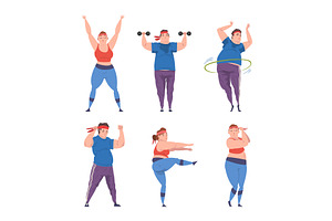 Overweight Man and Woman Character, a Person Illustration by TopVectors