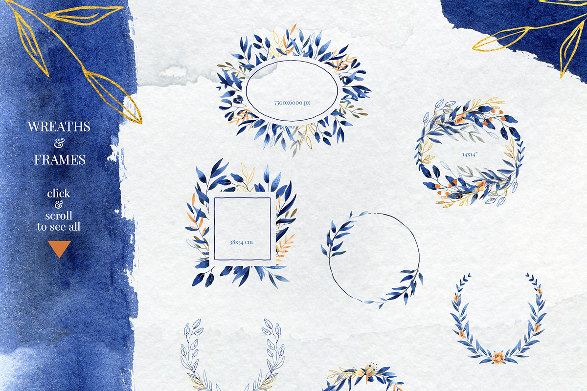 Deep Blue Alphabet Watercolor Set, a Work Illustration by Julia M. Watercolor (Photo 12 of 17)