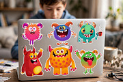 Choco Chompers - 6 Cute Monsters, a Decorative Illustration by D R A W K M A N (Thumbnail 4 of 9)