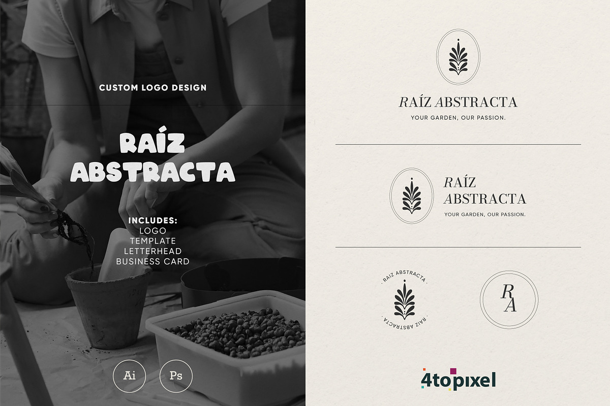 Raiz Abstracta Branding Kit, a Branding & Logo Template by 4to Pixel (Photo 1 of 7)