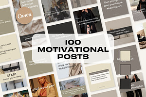 100 Motivational - Black And Beige