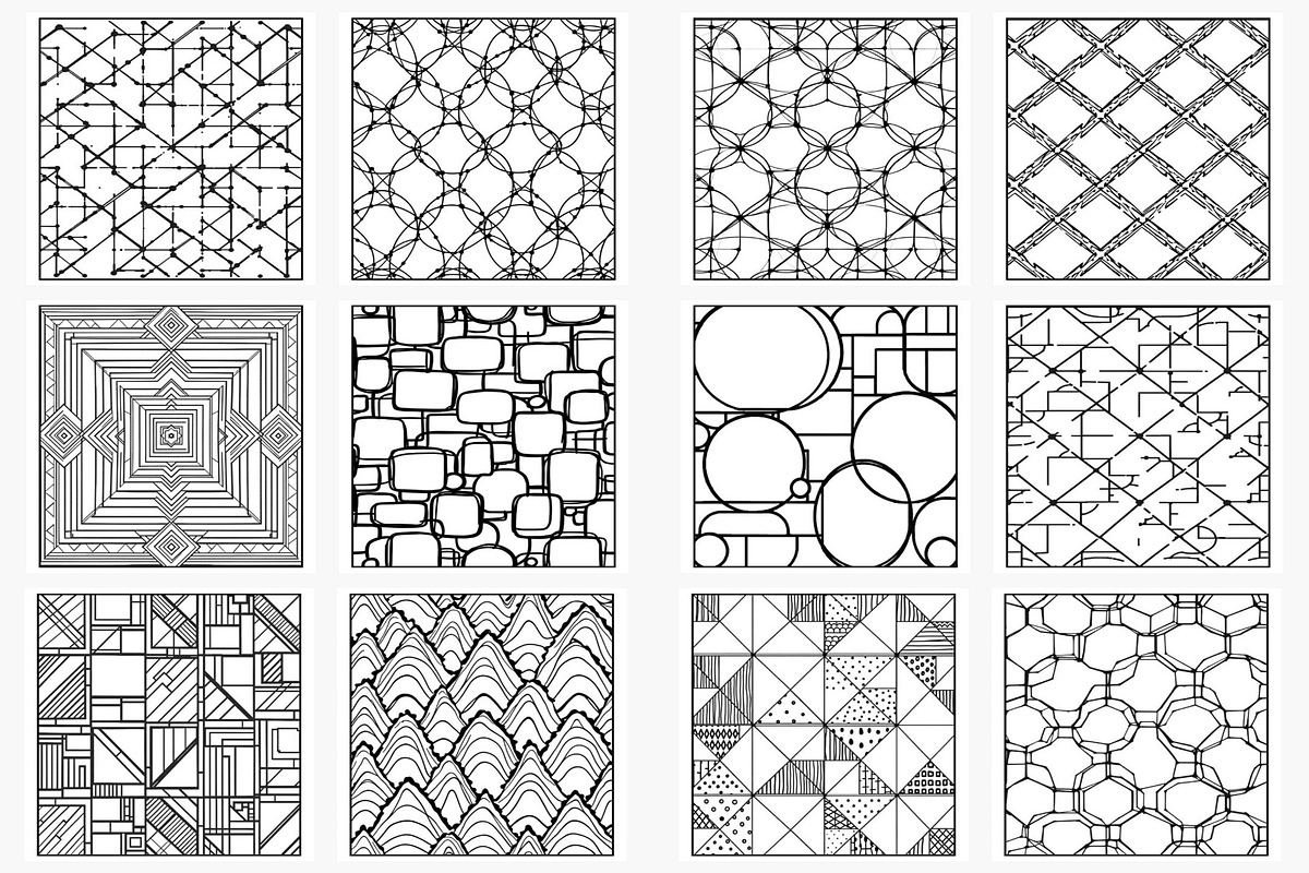 Geometric Pattern Coloring Pages, a Print Template by Made By Ahmed (Photo 3 of 4)