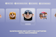 3D People Head Illustration, an Object Graphic by Illustrava (Thumbnail 7 of 7)