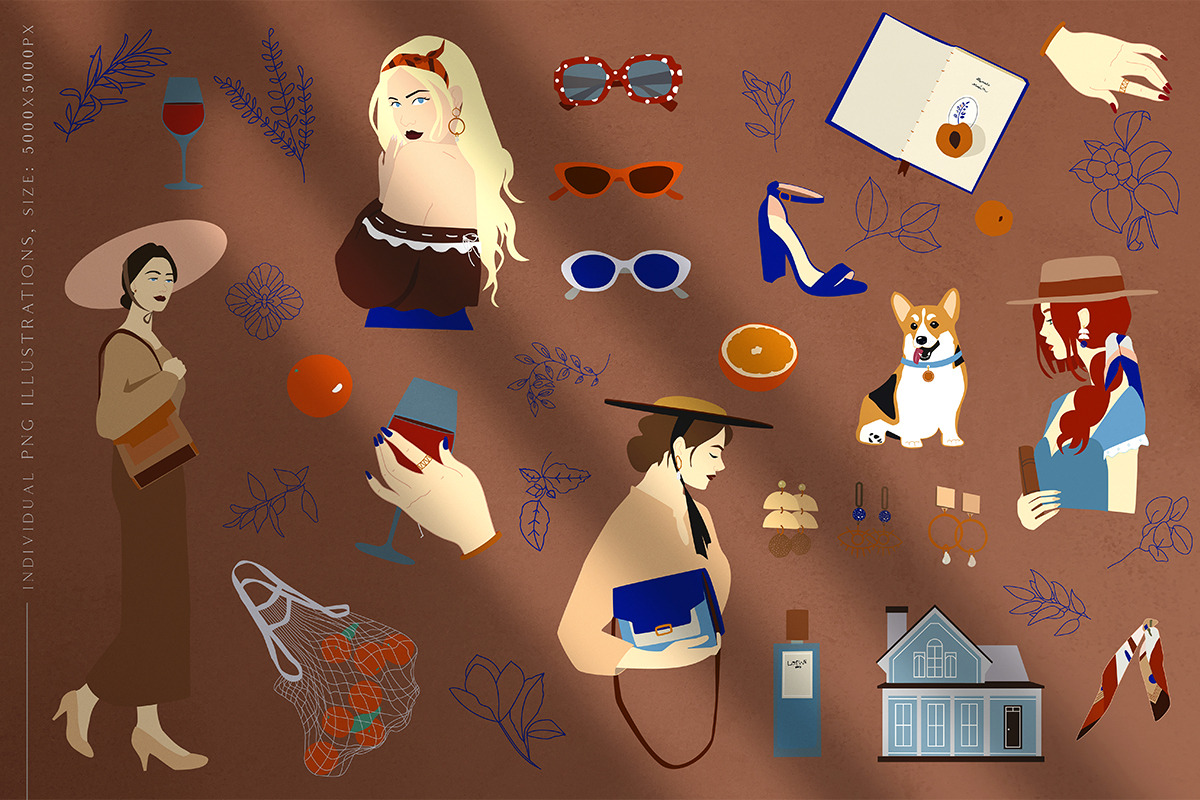 Josephine Collage Set, a Decorative Illustration by NassyArt (Photo 2 of 11)