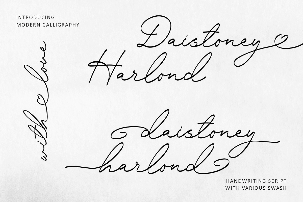 DaistoneyHarlond - Swash Calligraphy, a Script Font by Myn Type (Photo 1 of 13)