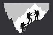 Mountain Hiking Silhouette Set, an Illustration by BIPLOB EXPERT (Thumbnail 4 of 21)