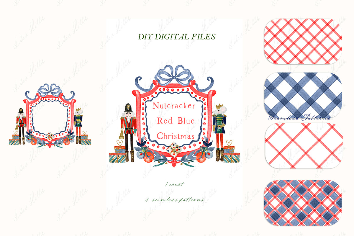 Nutcracker Red Blue Christmas Crest, a Graphic by LABFcreations (Photo 2 of 4)