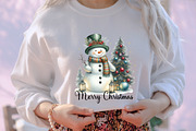 Watercolor Black Gold Christmas Snow, an Illustration by designcity5 (Thumbnail 3 of 4)