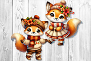Cute Autumn Fox Clipart Set, a Seasonal Illustration by V Design Creator (Thumbnail 5 of 9)
