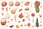 COZY AUTUMN Watercolor clipart, an Object Graphic by OlliArtDesign (Thumbnail 2 of 5)