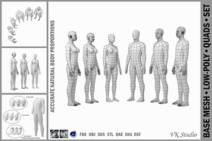 Female And Male Base Mesh BUNDLE