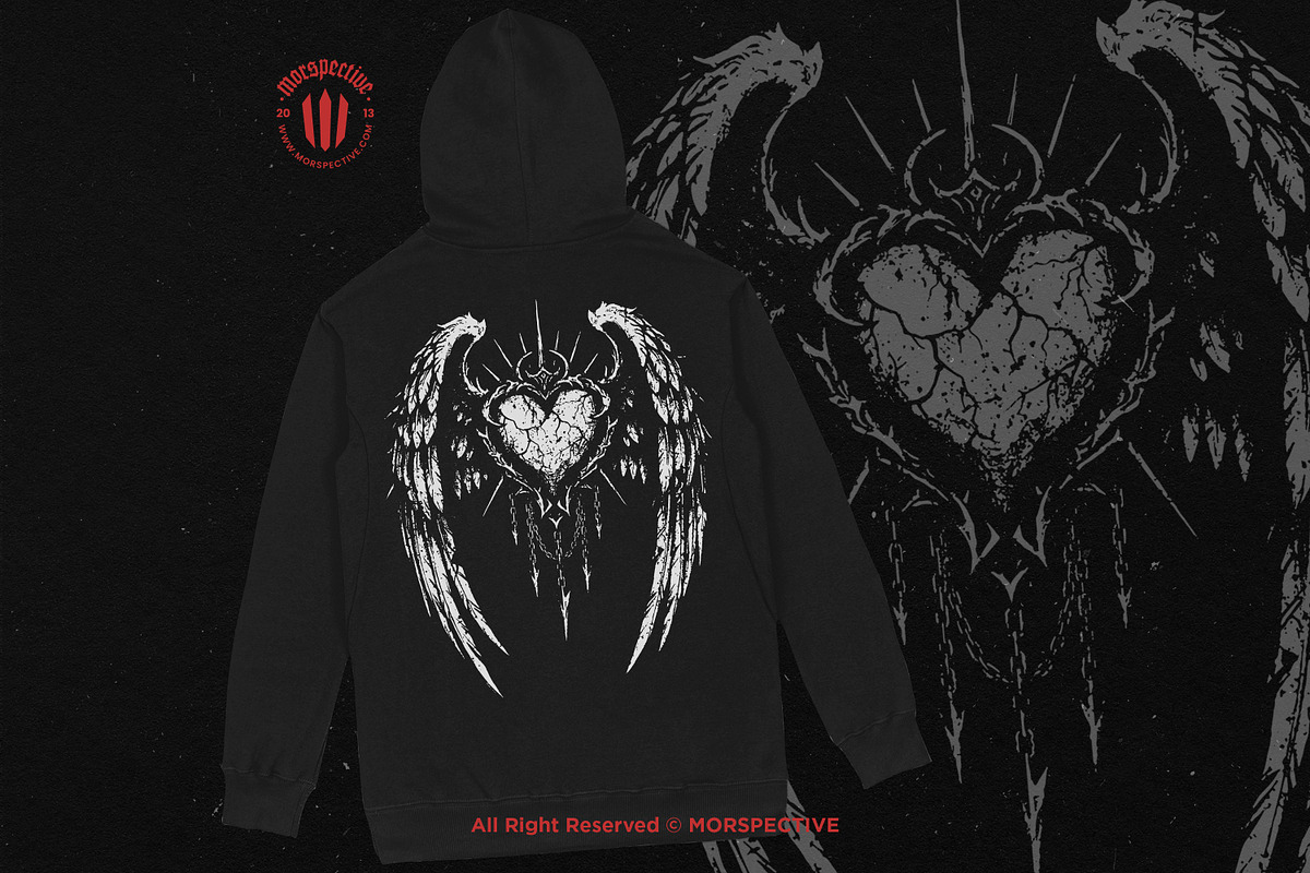 10 Bundle Dark Art Heart Wing Angel, an Illustration by Morspective (Photo 4 of 7)