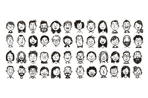 Child drawing portraits. Kid face, a Person Illustration by Stock-Smart-Start