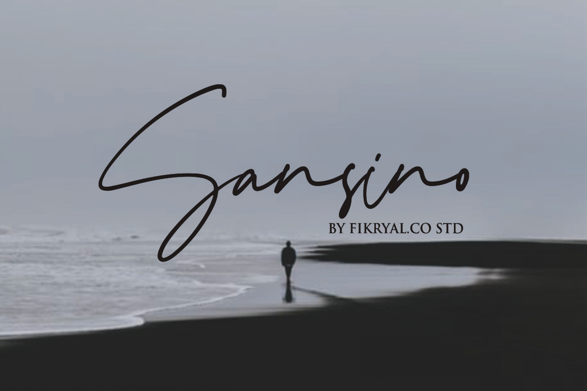 Sansino - Handwritten Font, a Script Font by Fikryal Studio (Photo 1 of 8)