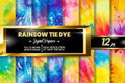 Rainbow Tie Die Digital Paper, a Background Graphic by Hurairagraphics (Thumbnail 1 of 5)
