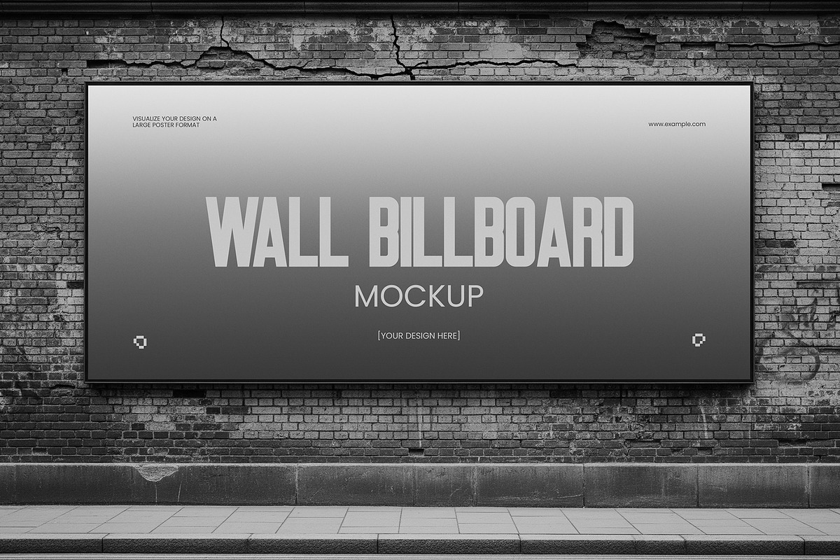 Street Billboard Mockup on Wall, an Advertising Mockup by graphypix (Photo 3 of 4)