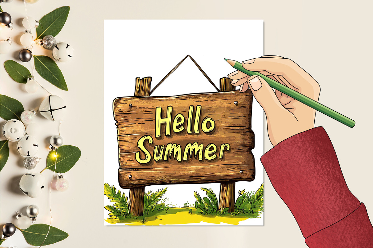Happy Rustic Summer Clipart, an Illustration by RobertsArt (Photo 6 of 7)