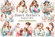 Pastel Mother's & Child Clipart, an Illustration by DreamArtGraphic (Thumbnail 1 of 4)