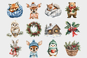 Festive Woodland Clipart, a Seasonal Illustration by Design Market (Thumbnail 2 of 5)