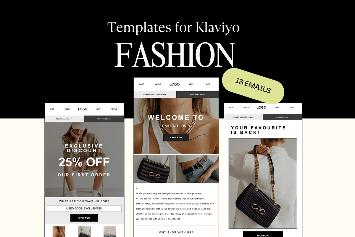Klaviyo Fashion Email Template Flows