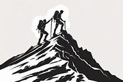 Mountain Hiking Silhouette Set, an Illustration by BIPLOB EXPERT (Thumbnail 20 of 21)