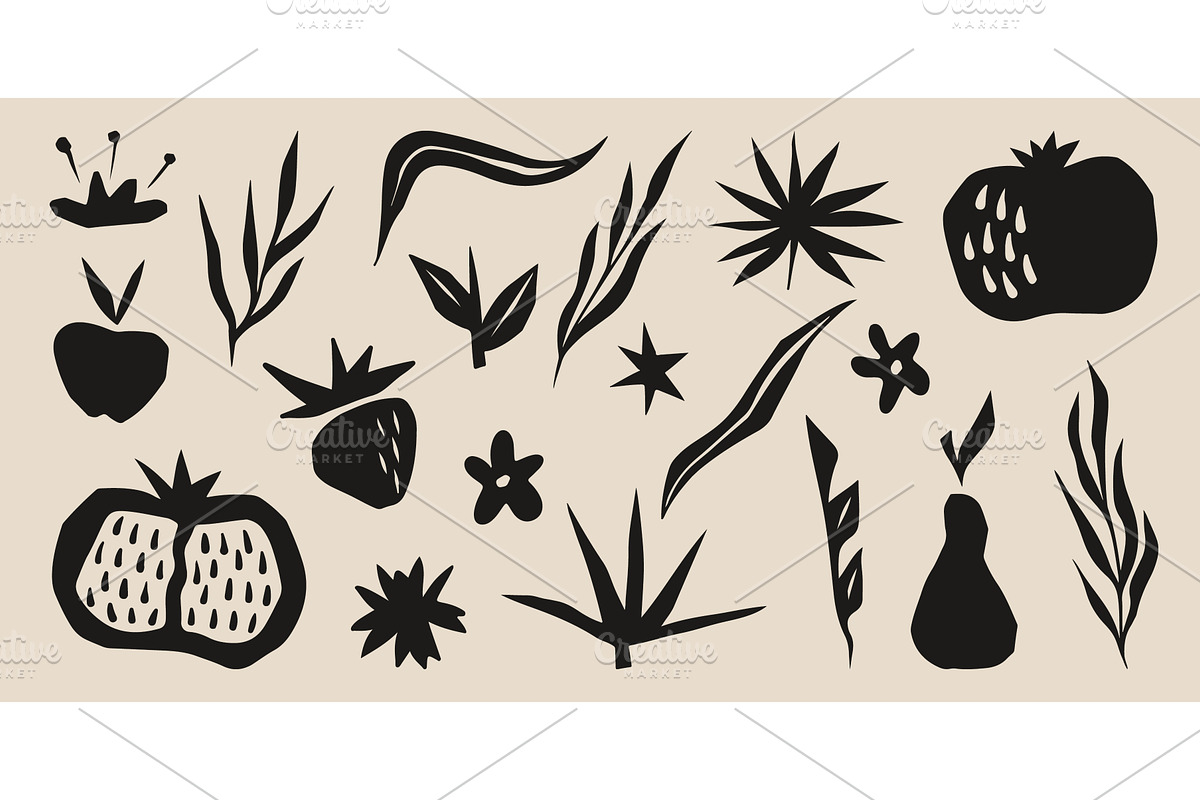 Boho abstract organic shapes set, an Illustration by art PVP - market