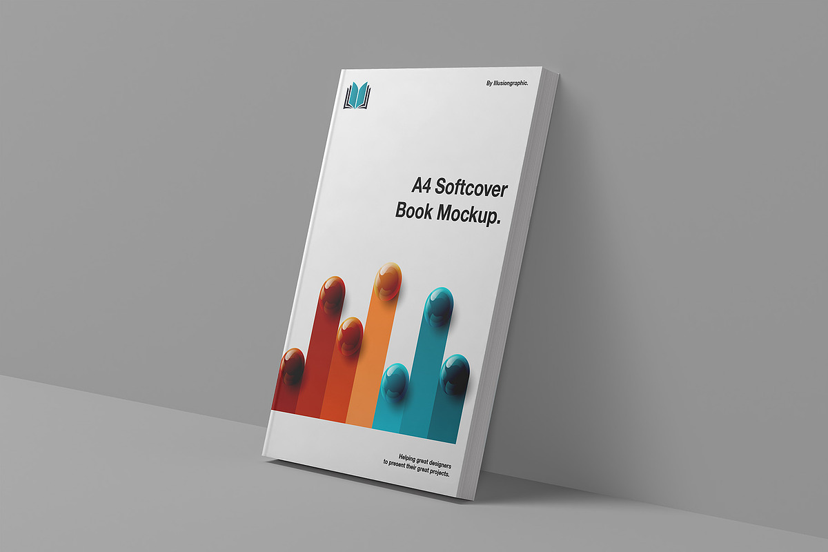 A4 Softcover Book Mockup - 10 views, a Books & Magazine Mockup by Illusiongraphic (Photo 6 of 25)