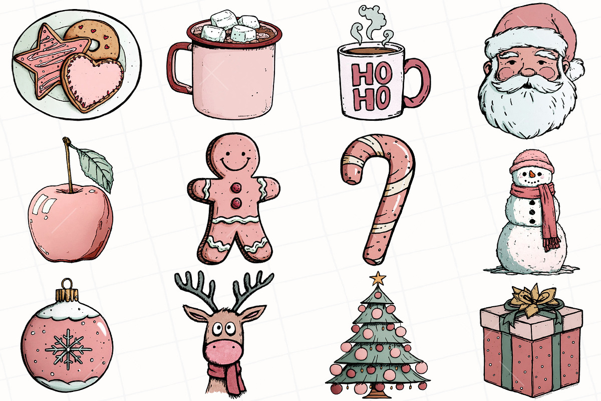 Hand Drawn Christmas Clipart, an Illustration by OK Design (Photo 2 of 6)